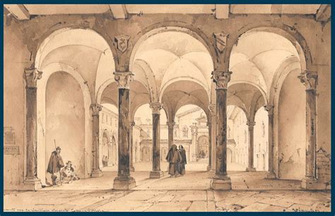 Proantic VIANELLI Achille 1803 1894 Cloître à Ferrare Dessin Cr