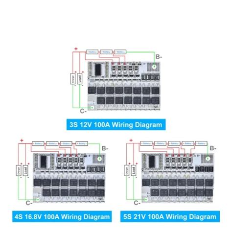3s/4s/5s Bms 12V 16.8V 21V 3.7V 100A Li-ion Lmo Ternary Lithium Battery ...