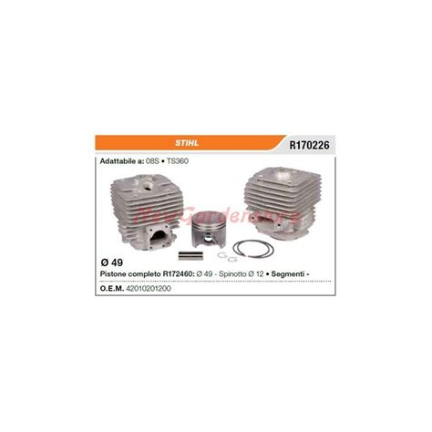 Segment de cylindre à piston STIHL pour tronçonneuse TS360 08S R170