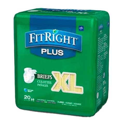 Fitright Plus Incontinence Briefs Diaper W Tabs X Large