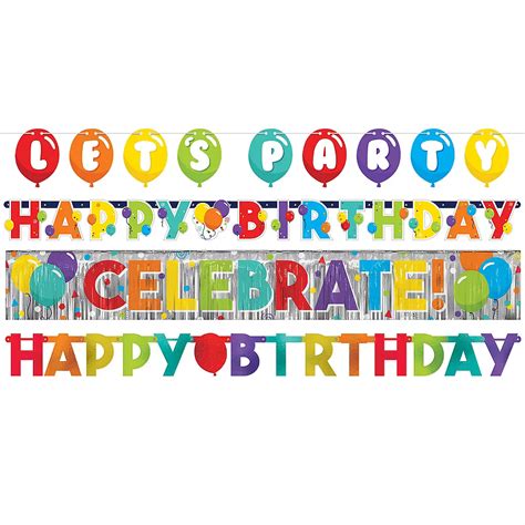 Birthday Balloons Banners 4ct | Party City