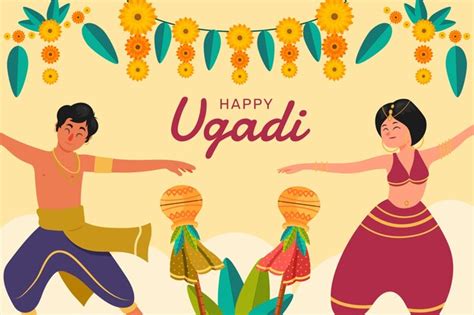 Free Vector | Flat background for ugadi festival