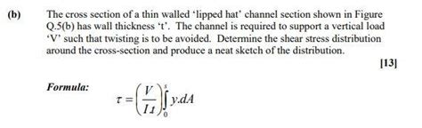 Solved The Cross Section Of A Thin Walled Lipped