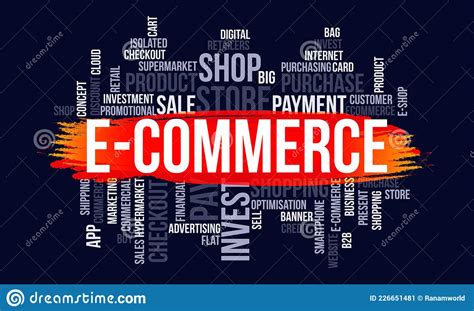 Business Concept E Commerce Word Cloud Design Background Template