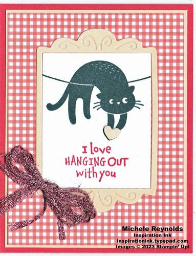 Love Cats Framed Hang Out Stampin Up Valentine Cards Handmade Craft