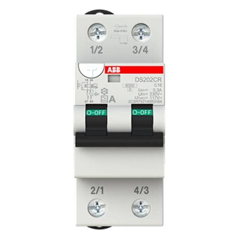 Disjoncteur à courant résiduel Abb 16A 6kA 2P C 2 Modules