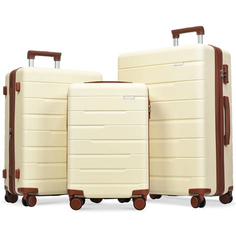 Expandable Luggage Sets 3 Piece Abs Hardshell Lightweight Durable Suitcase Sets With Spinner