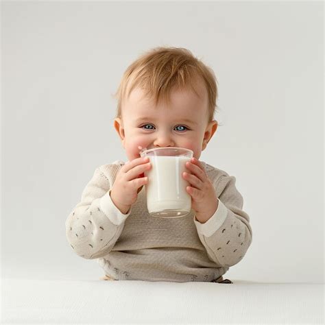 Premium Photo A Baby Drinking From A Glass With The Words Quot Baby