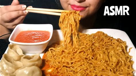 ASMR EATING SHOW MOMOS NOODLES Asmr Mukbang Momo Maggi