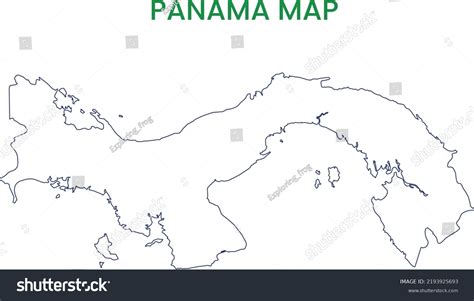 High Detailed Map Of Panama Outline Map Of Royalty Free Stock Vector