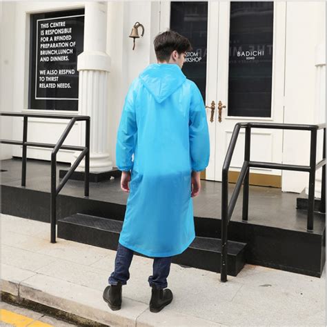 Disposable PEVA Environment Transparent Raincoat Outdoor Hiking Siamese