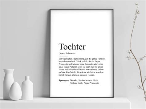 Poster Tochter Definition Kinderzimmer Deko Familie