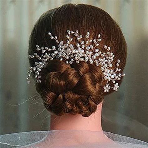 3 Pcs Luxurious Handmade Large Ivory Floral Pearl Wedding Hair Comb