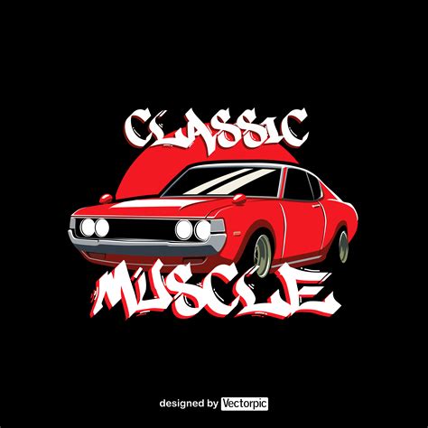 Muscle Classic Car Design Free Vector Vectorpic