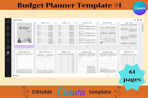 Budget Planner Canva Template Finance Planner Template