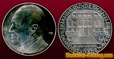 Dr Konrad Adenauer 14 Jahre Bundeskanzler 1963 Gold Silber