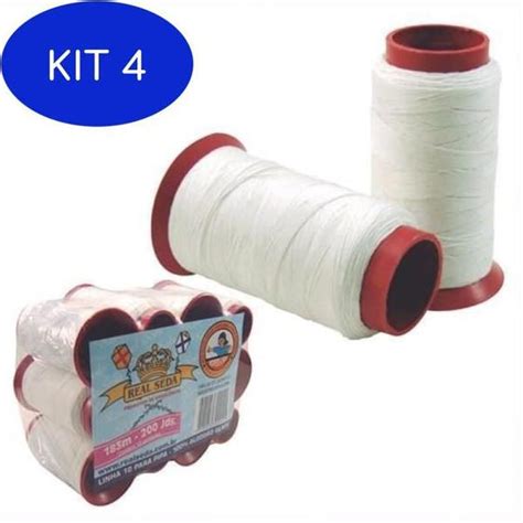 Kit 4 Linha Para Pipa N 10 183mts 200 Jardas 12 Unidades Linhas Real