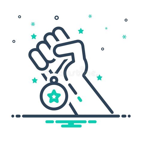 Mix Icon For Accomplish Achieve And Win Stock Illustration