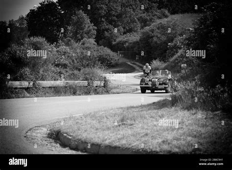 PESARO COLLE SAN BARTOLO ITALY MAY 17 2018 JAGUAR XK 120 OTS