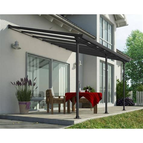 Canopia By Palram Feria Ft X Ft Gray Clear Aluminum Patio Cover