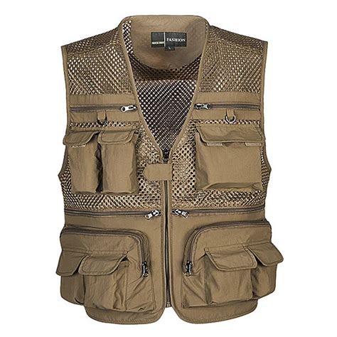 Multifunctional Mens Cotton Army Green Khaki Military Vest Male Mesh