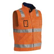 Gilet Sans Manche Haute Visibilit Orange Fluorescent Marine Manutan