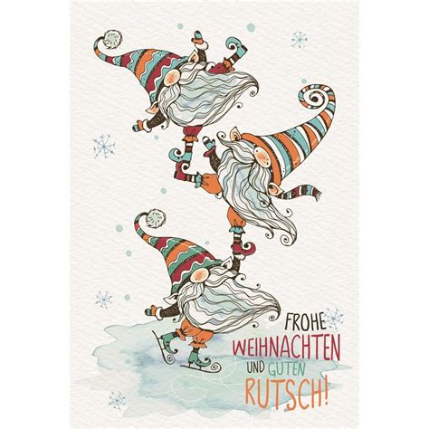 Weihnachten Glückwunschkarten im Format 11 5 x 17 cm Wichtel Nat