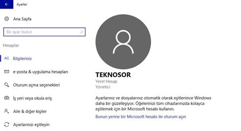 Windows 10 da Yeni Kullanıcı Hesabı Oluşturma Resimli Anlatım