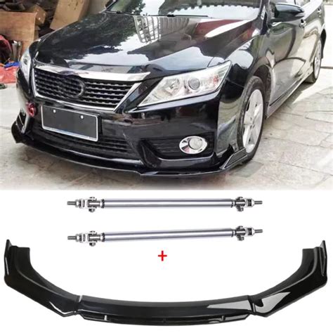 Front Bumper Lower Lip Spoiler Splitter Body Kit Strut Rods For Toyota