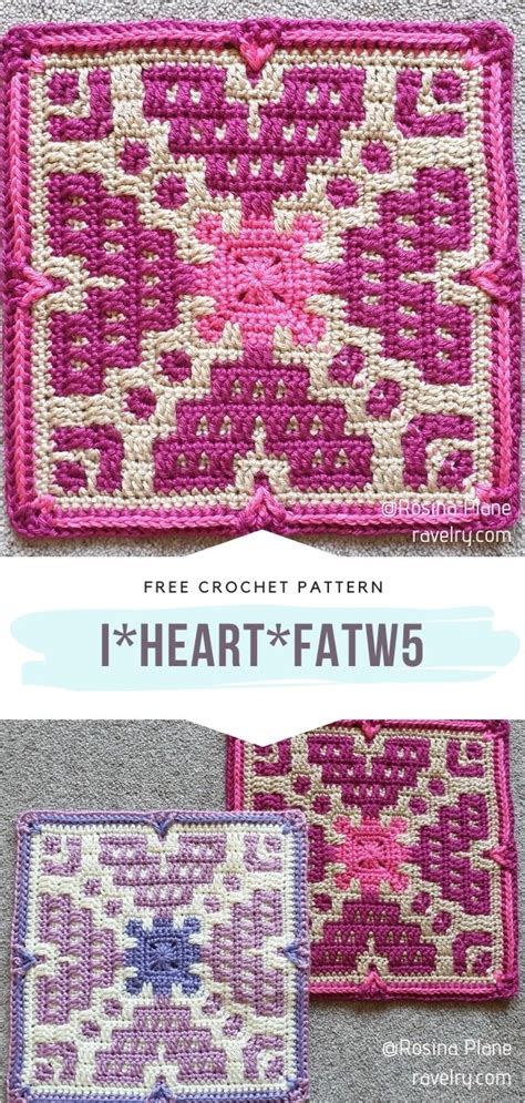 Colorful Mosaic Squares - Free Crochet Patterns