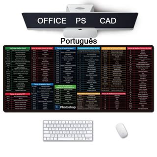 Mouse Pad De Atalho De Teclado Em Portugu S Cm Mouse Pads Para