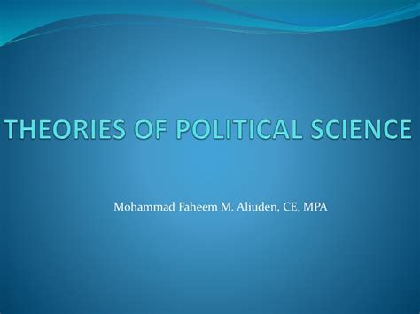 Theories of Political Science