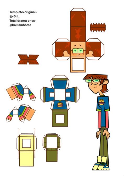 Harold Total Drama Paper Doll Craft Paper Doll Craft Paper Doll Template Paper Dolls