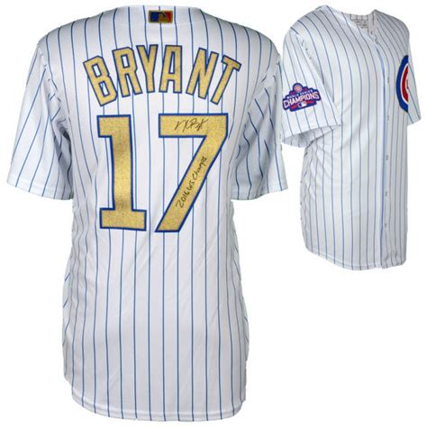 Kris Bryant Signed Cubs Majestic Authentic 2016 World Series Gold ...