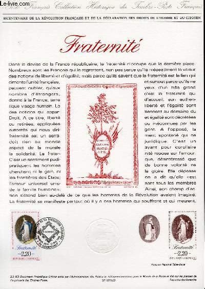 Document Philatelique Officiel N Bicentenaire De La Revolution