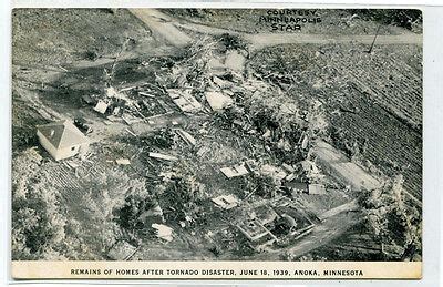 Aerial View Tornado Disaster Homes Destroyed Anoka Minnesota