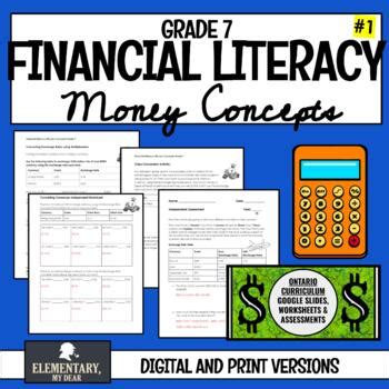 Financial Literacy Money Concepts Grade Ontario Curriculum Google