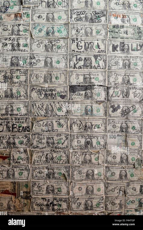 Dollar Bills On A Wall Stock Photo Alamy