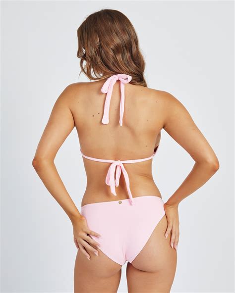 Shop Kaiami Niana Knot Triangle Bikini Top In Strawberry Gelato Fast