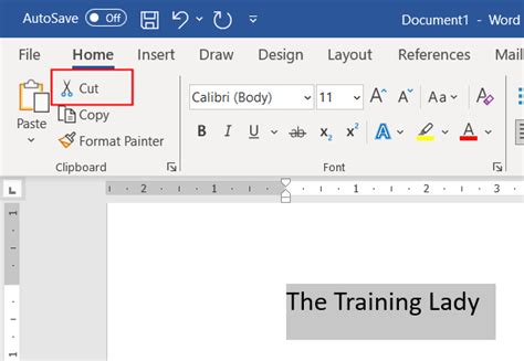 Use Cut, Copy and Paste in Microsoft Word | The Training Lady