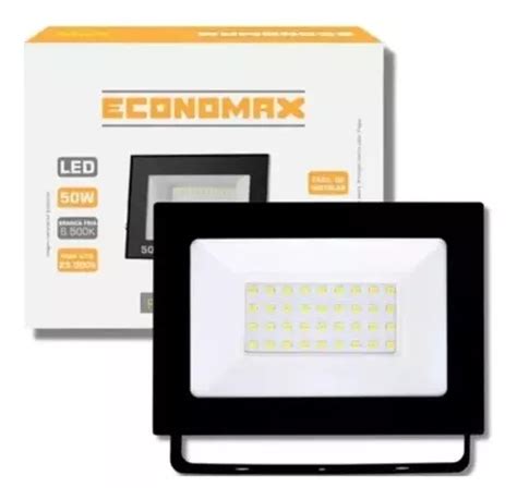 Refletor Led 50w Bivolt Branco Frio 6500k Economax MercadoLivre