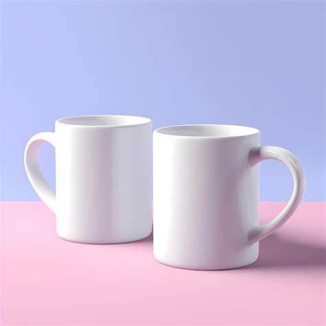 Mockup De Dos Tazas Blancas Foto Premium