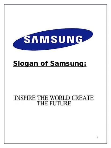 Slogan of Samsung | PDF | Samsung Electronics | Samsung