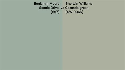 Benjamin Moore Scenic Drive 697 Vs Sherwin Williams Cascade Green Sw 0066 Side By Side