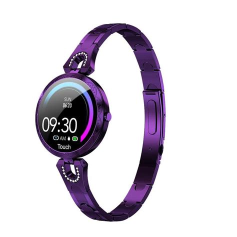 Ladies Smartwatch Elegant Timepiece Purple Fitness Tracker Bracelet Smartwatch Women