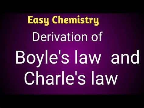 Derivation Of Boyle S Law And Charles Law From Kinetic Gas Equation