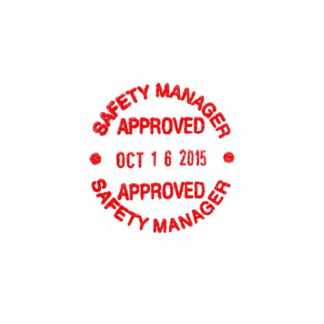 Safety Manager Approved Date Qc Self Inking Stamp Signs Sku Is