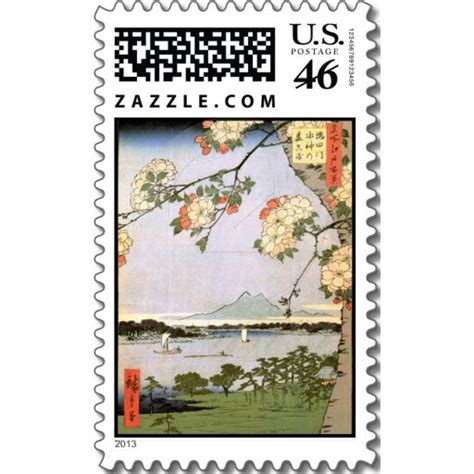 Cherry Blossoms Of Edo Hiroshige Postage Postal Stamps