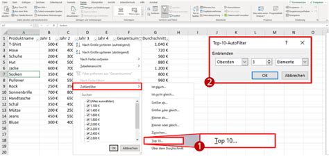 Excel Filter einfügen Anleitung Beispiel mit Video