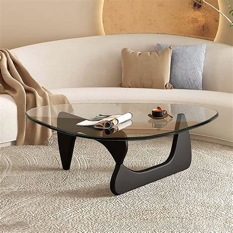 Amazon.com: Triangle Coffee Table Thickened Glass Top,Mid-Century